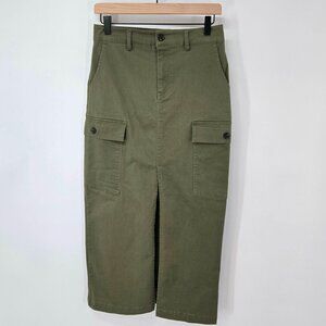 Jason Wu Military Green Cargo Midi Skirt Minimalist Women's Size XS Extra Small